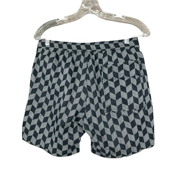 Psycho Bunny Swim Trunks Men S Geometric Black White Drawstring Lined Shorts - Picture 7 of 10